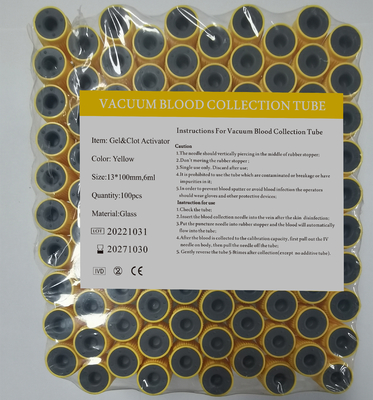 4ml 5ml 6ml 8mlのガラス ゲル テスト ゲルの血塊の活性剤の管の真空13*100mm
