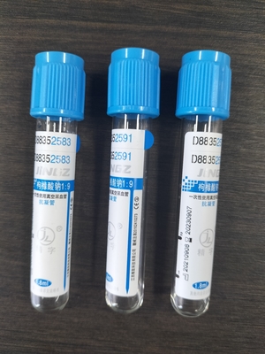 青いナトリウムシトラート血液採集チューブ 1.8ml-4.5ml