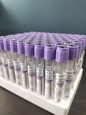 1ml-10ml容量のためのガラスK2EDTAチューブ,ガラス材料の紫色チューブラベル色