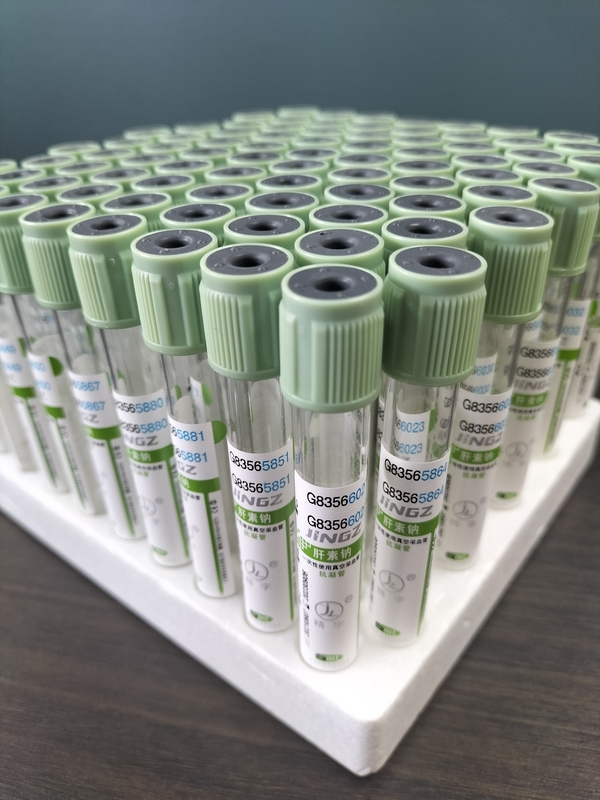 医療用血液採集チューブ 2ml-10ml プレスキャップ付き ライトグリーンキャップ 血液検査チューブ